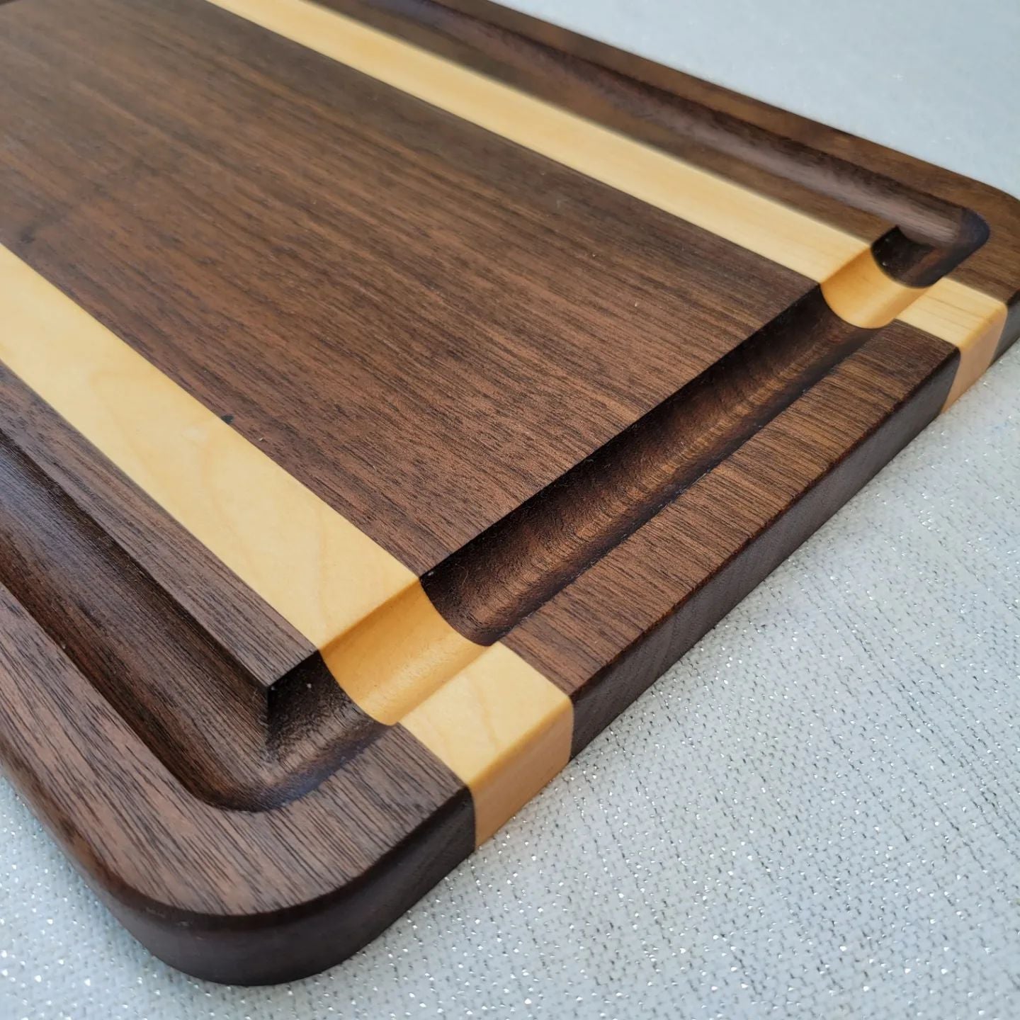Stumps Custom Wood Handmade Dark Walnut Wooden Charcuterie Board